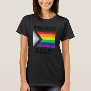 T-shirt Fière Ally Pride Mois Lgbtq Rainbow drapeau Noir P