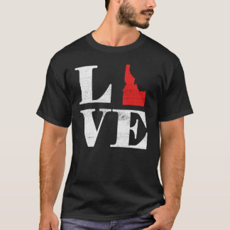 T-shirt Fière Amérique State Land Map Love Idaho