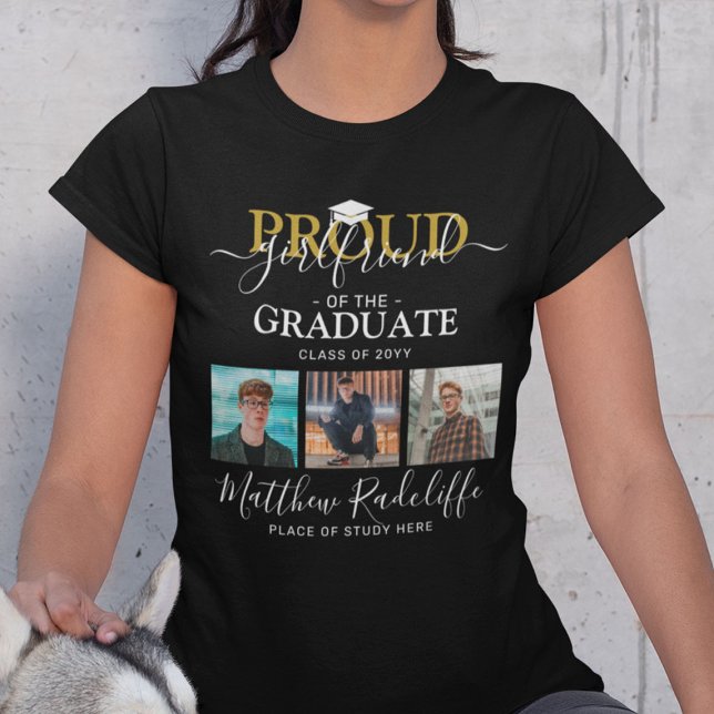 T-shirt Fière amie de la collage photo de l'étudiant (Créateur téléchargé)