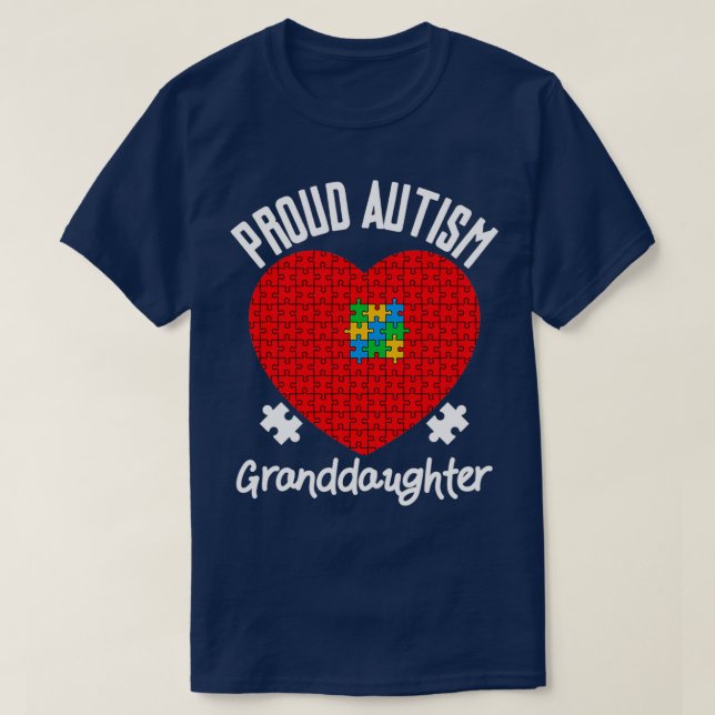 T-shirt Fière Autisme Grand-fille de la famille des costum (Design devant)