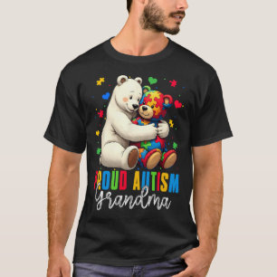T-shirt Fière autisme grand-mère ours Sensibilisation sur