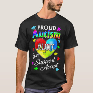 T-shirt Fière Autisme Tante Amour Support Accepter Aide Re
