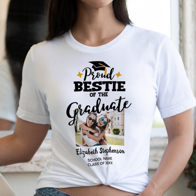 T-shirt Fière Bestie du nom de l'école de photo diplômée (Créateur téléchargé)