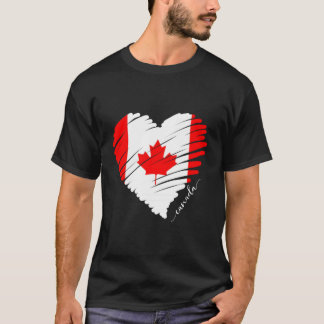 T-shirt Fière Canadienne Tee Blanc Feuille d'érable Rouge 