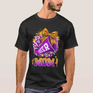 T-shirt Fière Cheval Maman Purple Or Pom Pom Mégaphone Coq