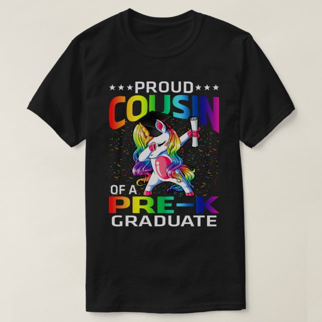 T-shirt Fière Cousin D'Une Unicorne D'Études Pré-K (Design devant)