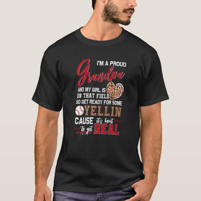 T-shirt Fière de baseball grand-père de baseball famille d (Devant)