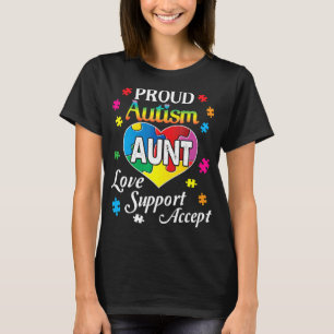 T-shirt Fière de l'autisme Tante de l'autisme Amour Soutie