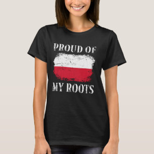 T-shirt Fière De Mes Racines Polonaises Drapeau Polonais P