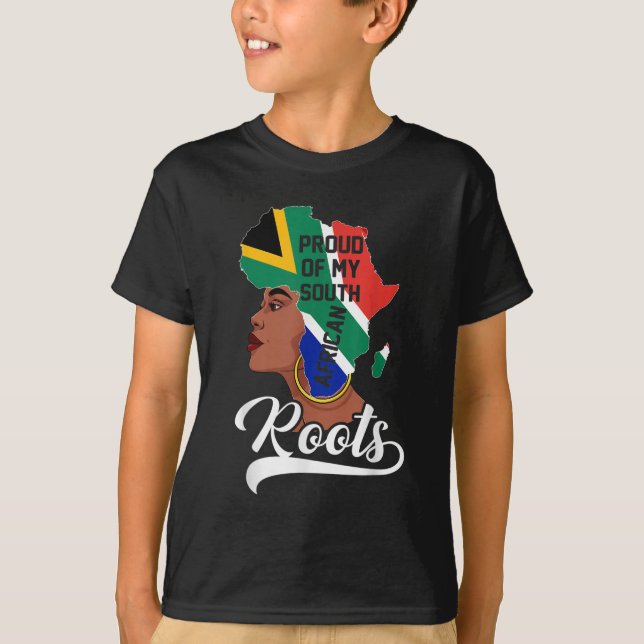 T-shirt Fière De Mes Racines Sud-Africaines Histoire Noire (Devant)