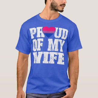 T-shirt Fière de mon drapeau de mariage biseual de ma femm