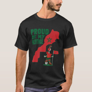 T-shirt Fière De Mon Patrimoine Marocain Maroc Carte Drape