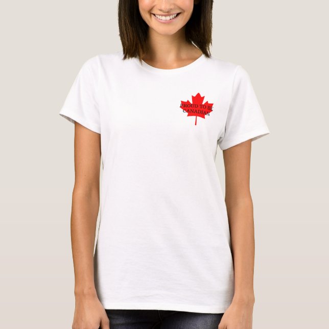 T-shirt Fière d'être canadienne, veste canadienne Maple Le (Devant)