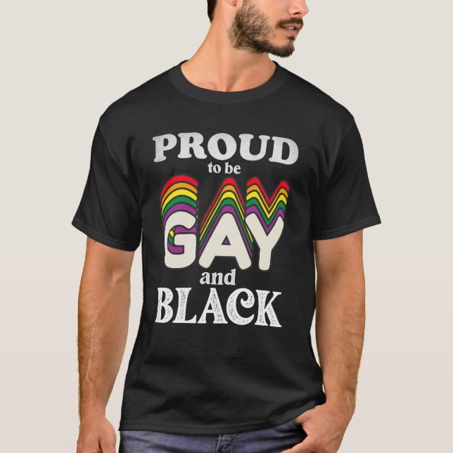 T-shirt Fière D'Être Gay Et Noir De Fierté LGBT (Devant)