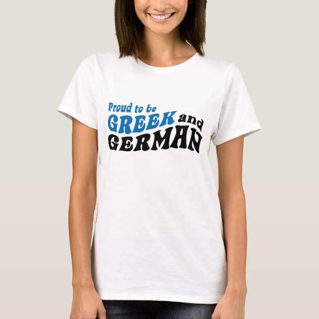 T-shirt Fière d'être grecque et allemande (Devant)