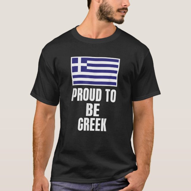T-shirt Fière D'Être Grecque Grèce Flag Pride T Shirt (Devant)