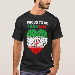 T-shirt Fière D'Être Iranienne J'Aime L'Iran Drapeau L'Ira