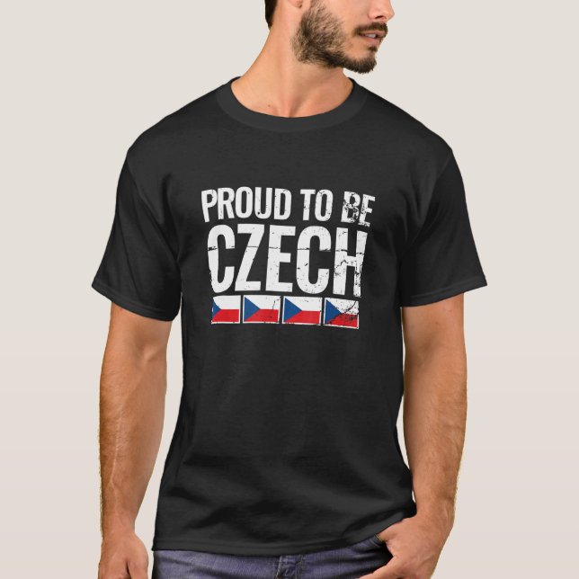 T-shirt Fière D'Être Tchèque République Tchèque Drapeau Tc (Devant)