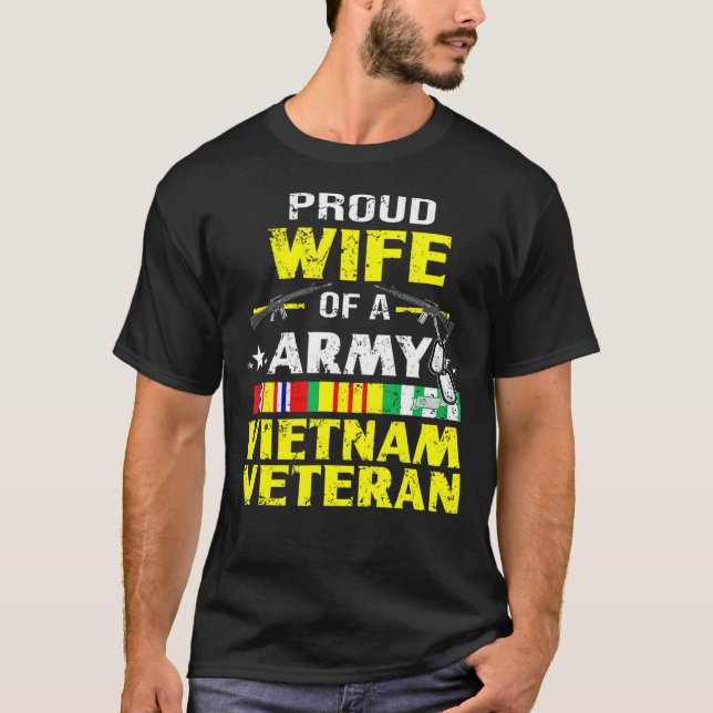 T-shirt  Fière Épouse De L'Armée Vietnam Vétérinaire, VN V (Devant)