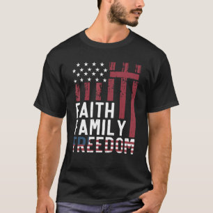 T-shirt Fière famille de foi chrétienne patriotique 4 juil