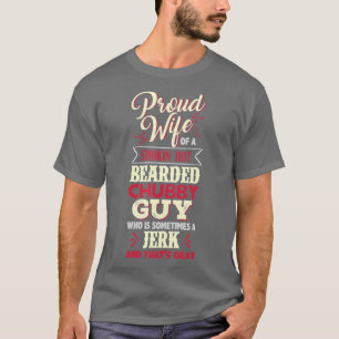 T-shirt Fière Femme D'Un Homme Chubby Fumeur À Peau Chaud
