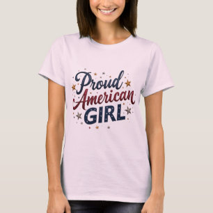 T-shirt Fière fille américaine Tee