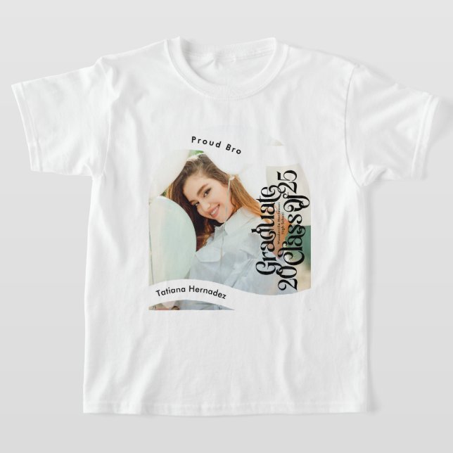 T-shirt FIÈRE Frère du DIPLÔME Classe photo de 2025 (Poser)