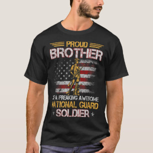 T-shirt Fière Frère Du Soldat De La Garde Nationale Ancien