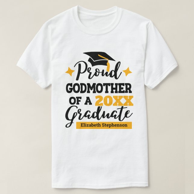 T-shirt Fière Godmère de la famille de diplômés jumelage (Design devant)