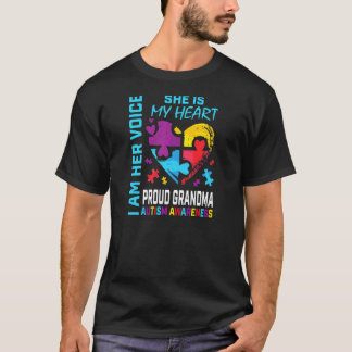 T-shirt Fière grand-mère de femme Sensibilisation à l'auti