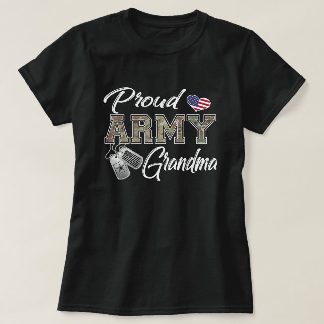 T-shirt Fière Grand-mère de l'armée, chemise de la fierté  (Design devant)