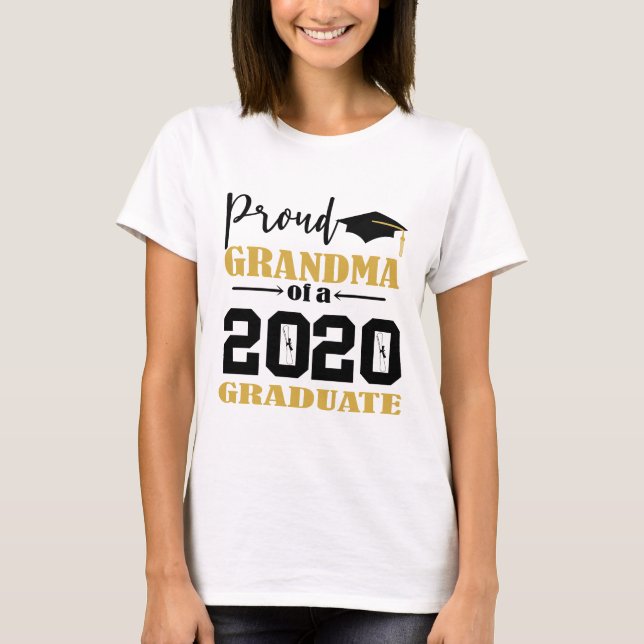 T-shirt Fière grand-mère d'un diplômé de 2020 (Devant)