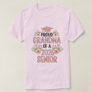T-shirt Fière grand-mère d'un floral de remise de diplôme 