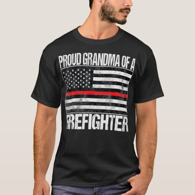 T-shirt Fière grand-mère d'un pompier (Devant)