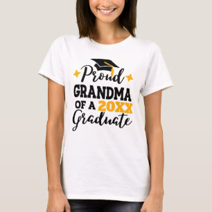 T-shirt Fière grand-mère d'une mannequin d'or noir diplômé