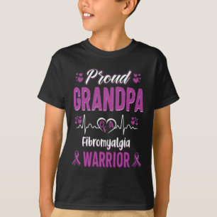 T-shirt Fière Grand-Père Fibromyalgie Guerrier Sensibilisa