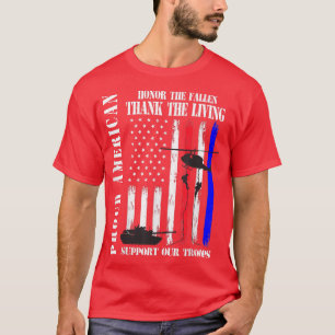 T-shirt Fière Honneur Américaine Les Vétérans Tombés Merci