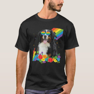 T-shirt Fière LGBT Gay Bernese Mountain Dog Pride Drapeau 