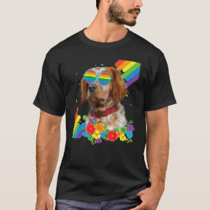 T-shirt Fière Lgbt Gay Bretagne Spaniel Dog Pride Drapeau 