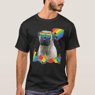 T-shirt Fière LGBT Gay Bullmastiff Dog Pride drapeau Arc-