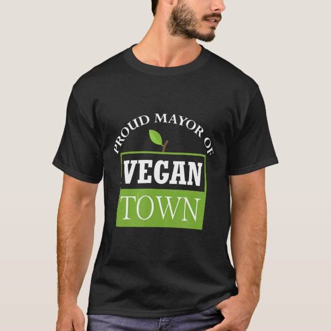 T-shirt Fière Maire De Vegan Town (Devant)