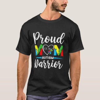 T-shirt fière maman autisme guerrière de la sensibilisatio