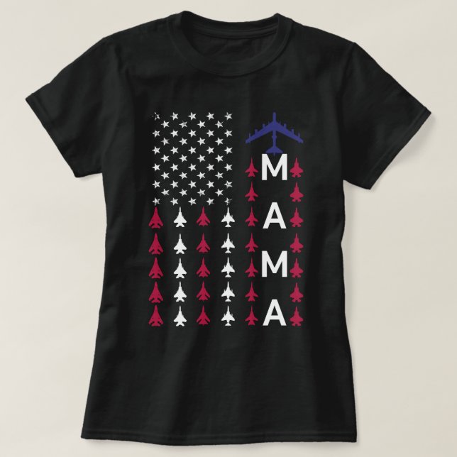T-shirt Fière maman de l'armée de l'air épouse maman Usafa (Design devant)