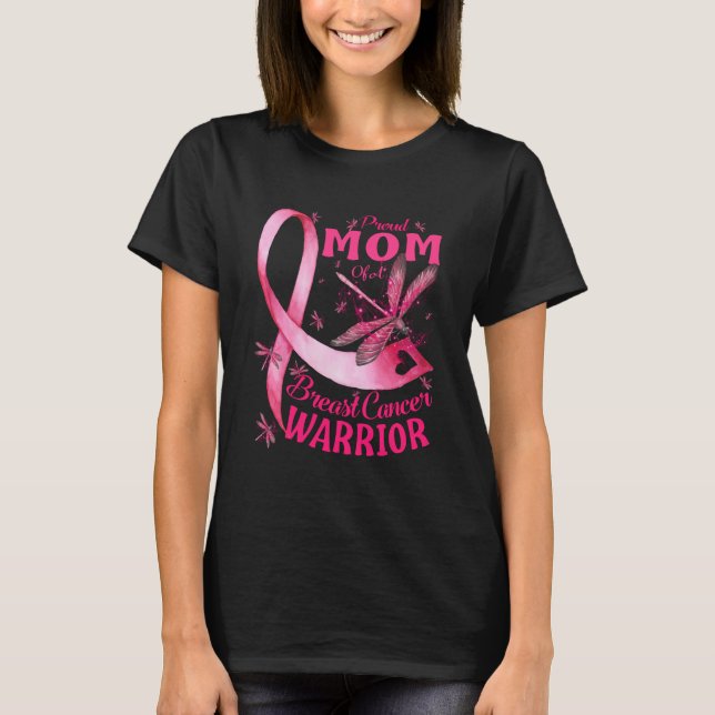 T-shirt Fière Maman D'Un Cancer Du Sein Guerrier Sensibili (Devant)