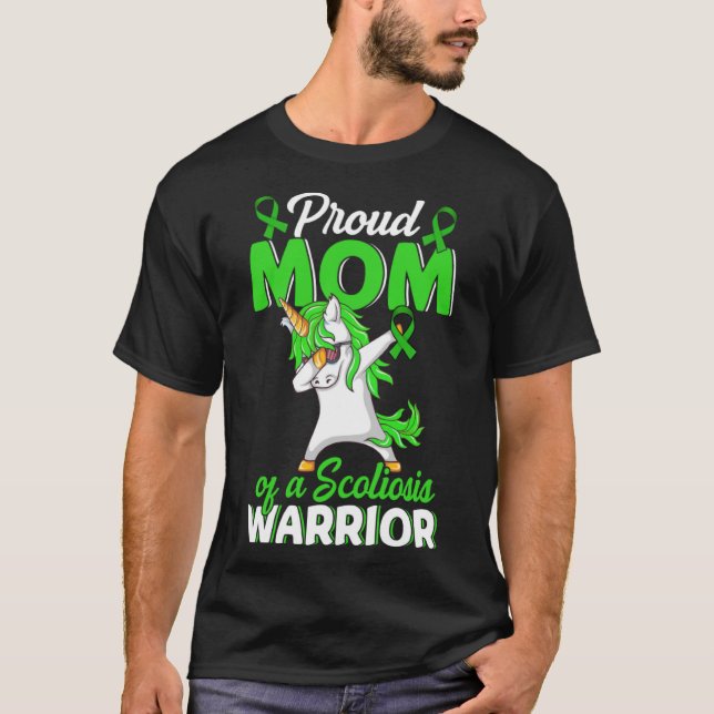 T-shirt Fière Maman D'Un Gran De Ruban Vert De Guerrier Sc (Devant)