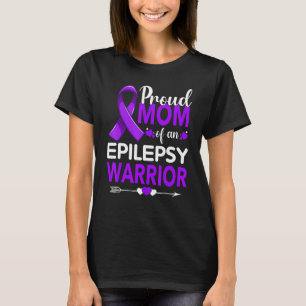 T-shirt Fière Maman D'Un Guerrier De L'Épilepsie Ruban Vio