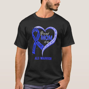 T-shirt Fière Maman D'Un Warrior De L'ALS Ruban Heart Prem