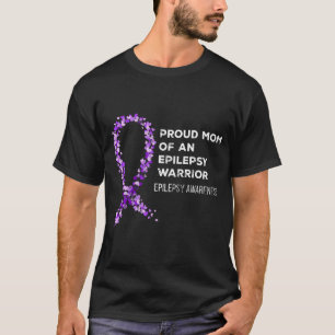 T-shirt Fière Maman D'Une Épilepsie Guerrière Lauréats De