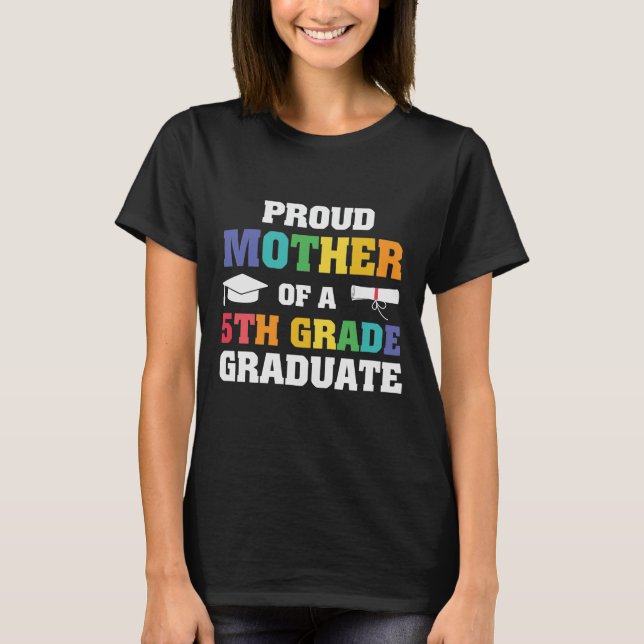 T-shirt Fière Mère 5e année Graduate art mot (Devant)