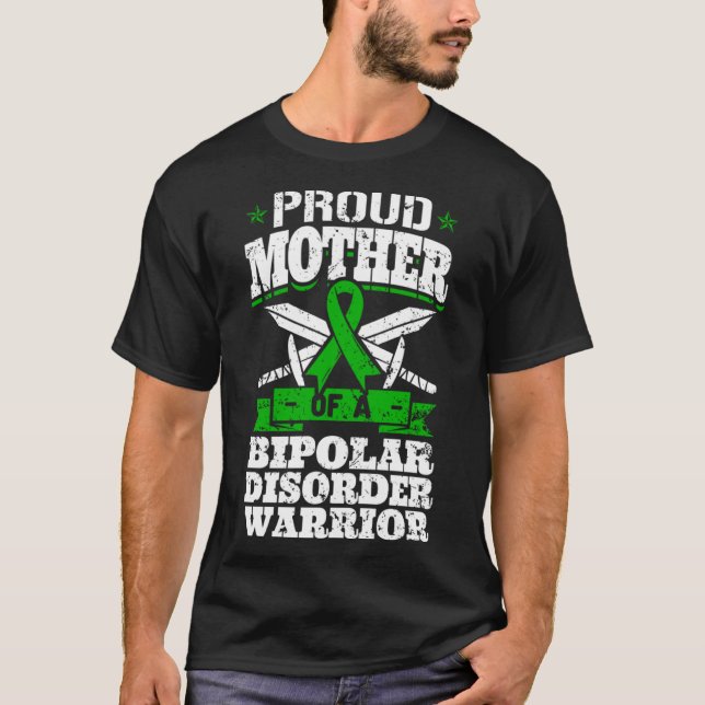 T-shirt Fière Mère D'Un Guerrier De Trouble Bipolaire (Devant)